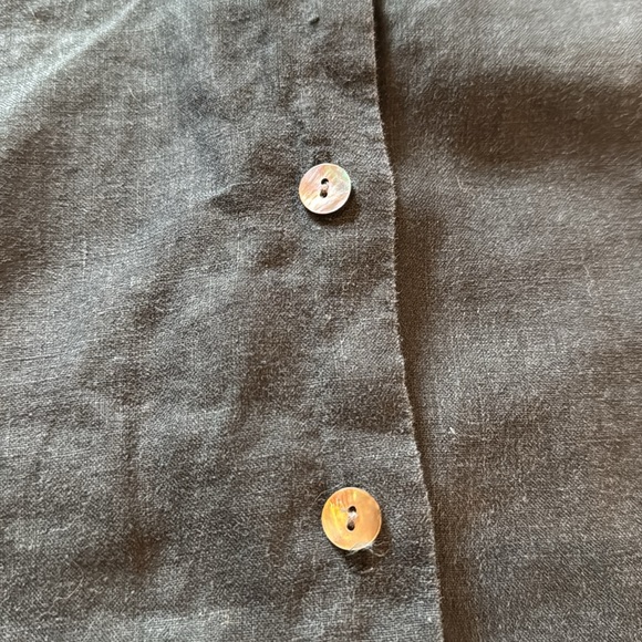 Vintage Black linen button up shirt - Picture 4 of 4